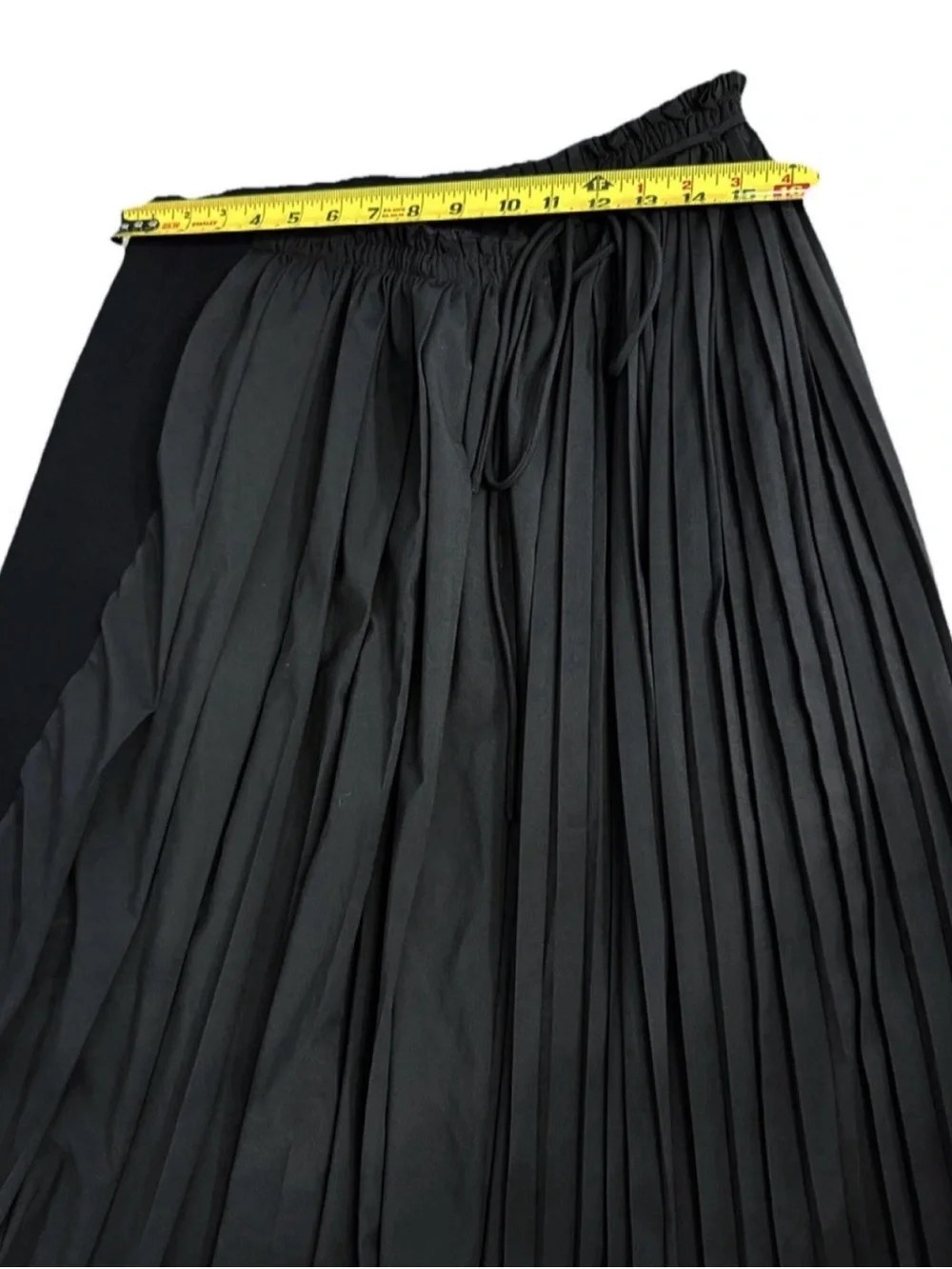 MEIMEIJ Asymmetrical Pleated Midi Skirt US 8 Black Made in Italy IT 44